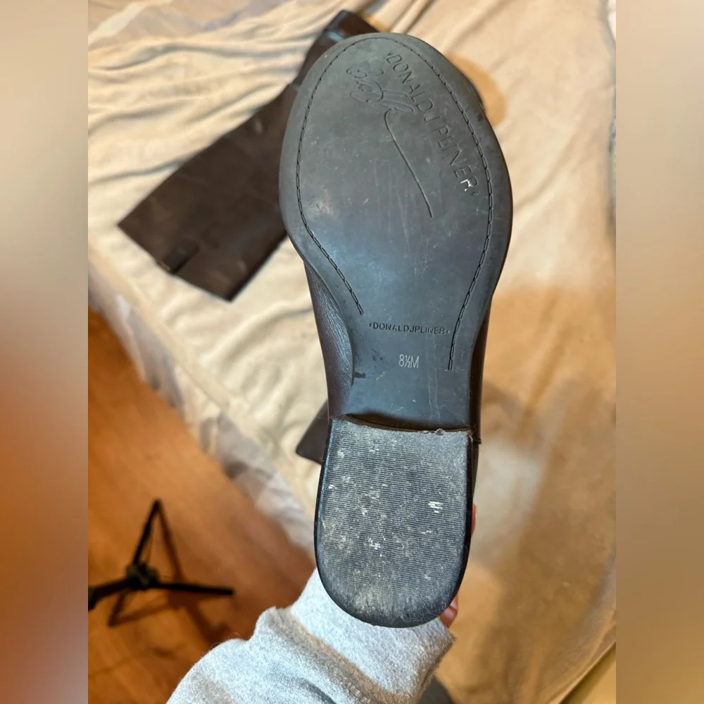 Donald J Pliner Soft Brown Luxury Leather Knee-High Riding Boots ladies 8.5 - Picture 11 of 16